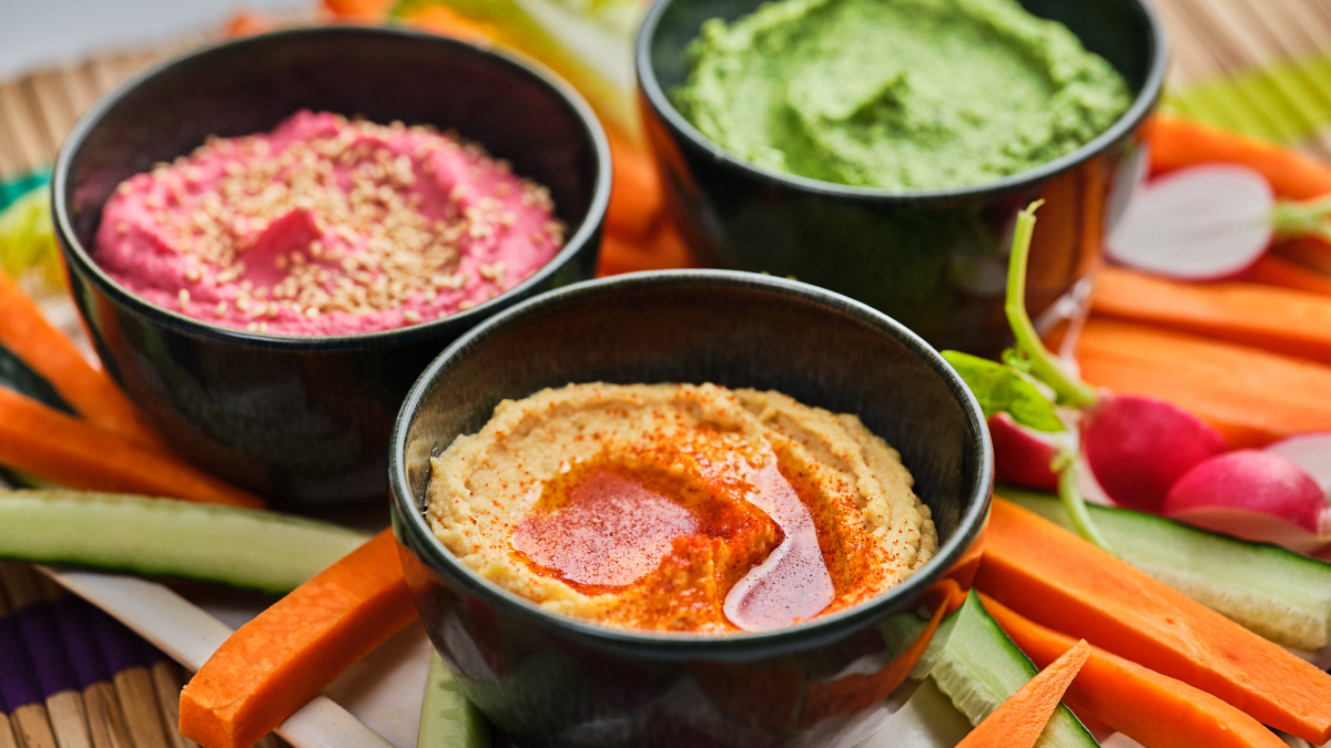 Un trío de hummus sano y riquísimo