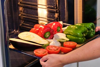 Asar las verduras en el horno